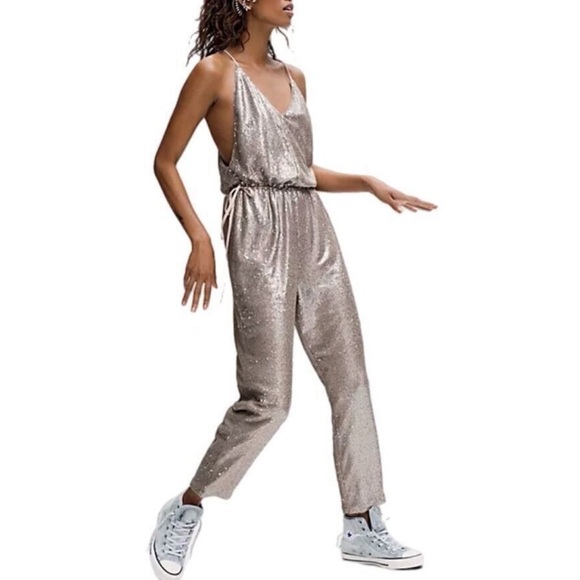 Free People Sequin Gold Jumpsuit - Picture 10 of 10